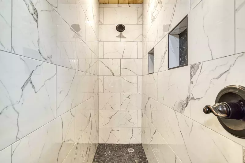 Mountain Memories lower level bathroom with walk in shower