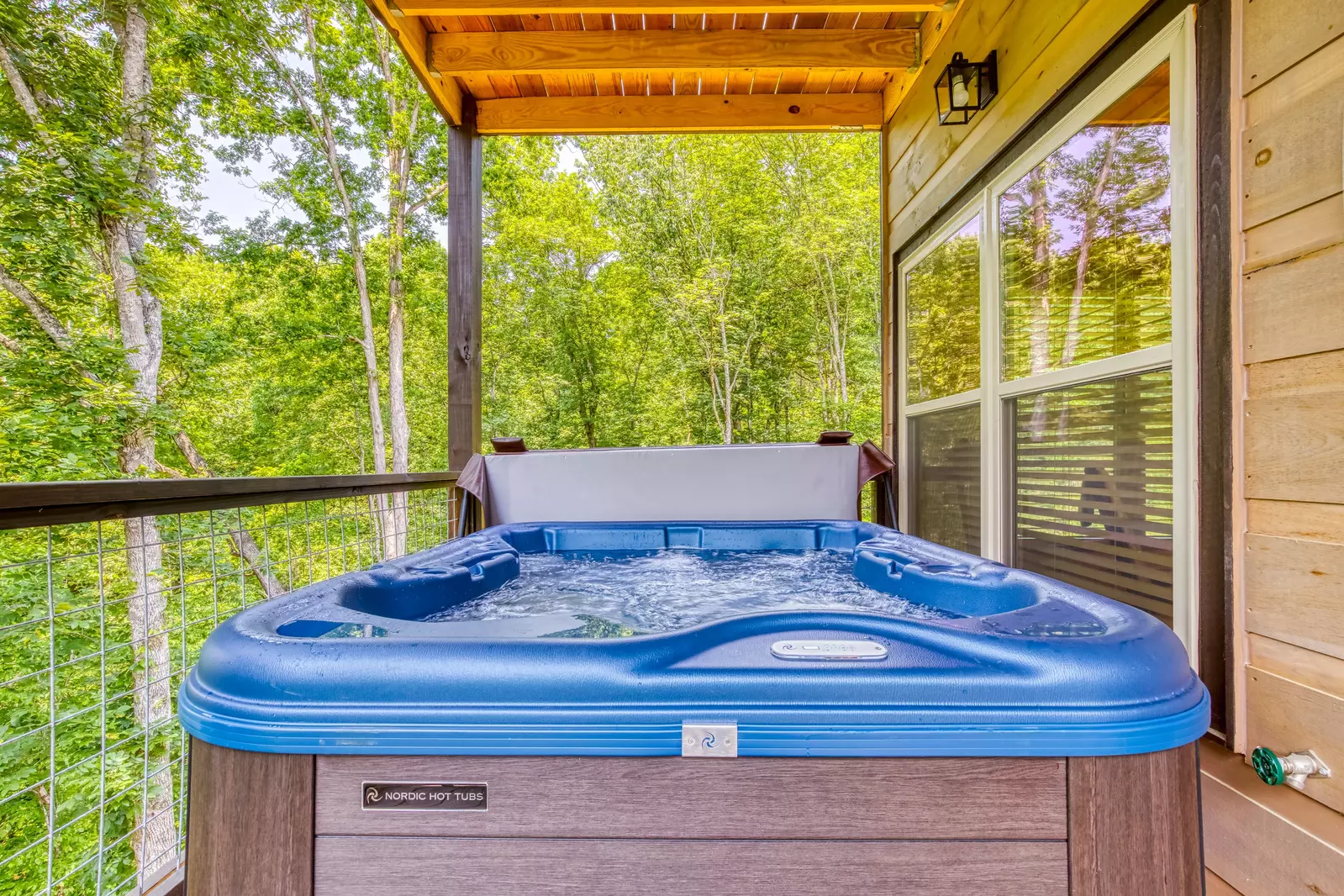 Mountain Memories hot tub on lower level deck