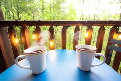 Enjoy the sunrise on the deck with your morning coffee