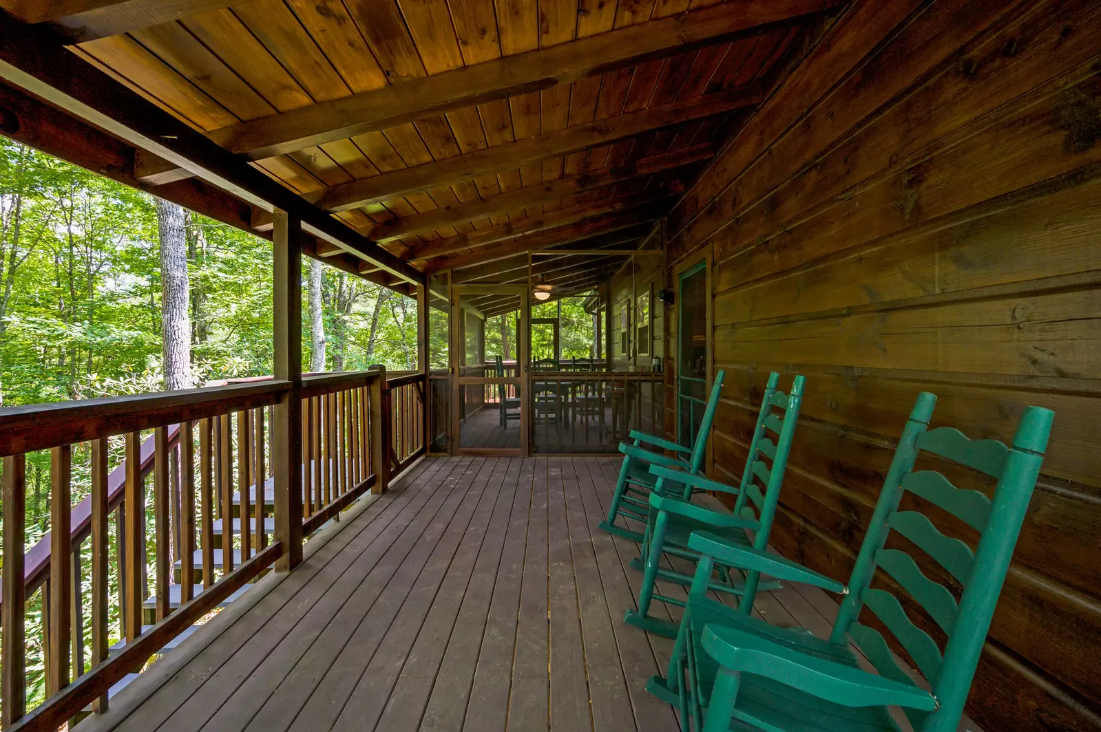 Gypsy Road Wears Valley Log Cabin - Lower Level Covered Deck
