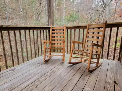 Rock and relax out back overlooking the creek