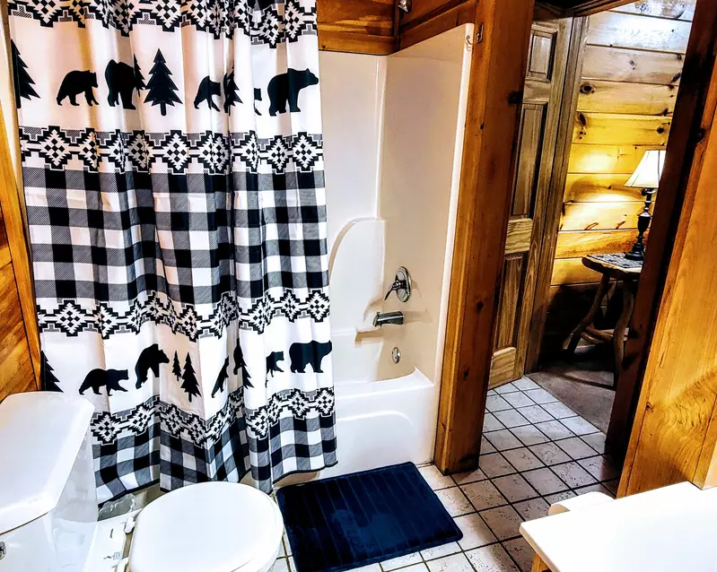 Downstairs bathroom with tub/shower combo