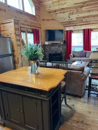 Brand new island work space with seating