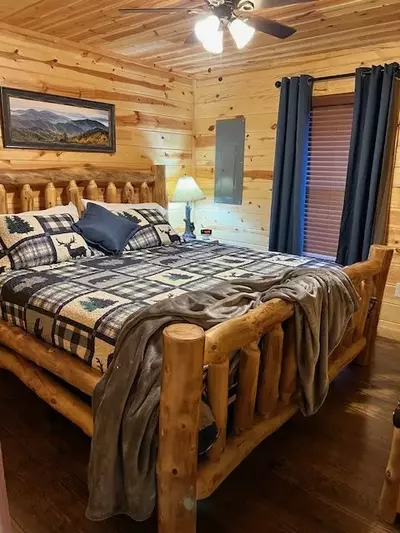 King bed on main floor
