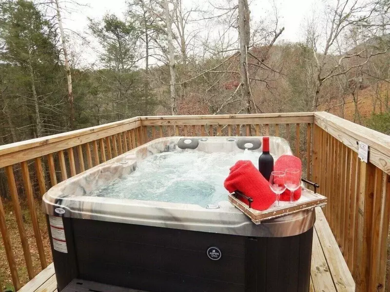 Relaxing hot tub