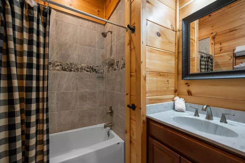 Private bath for the upstairs master bedroom