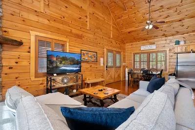 An open great room allows for everyone to hang out together.