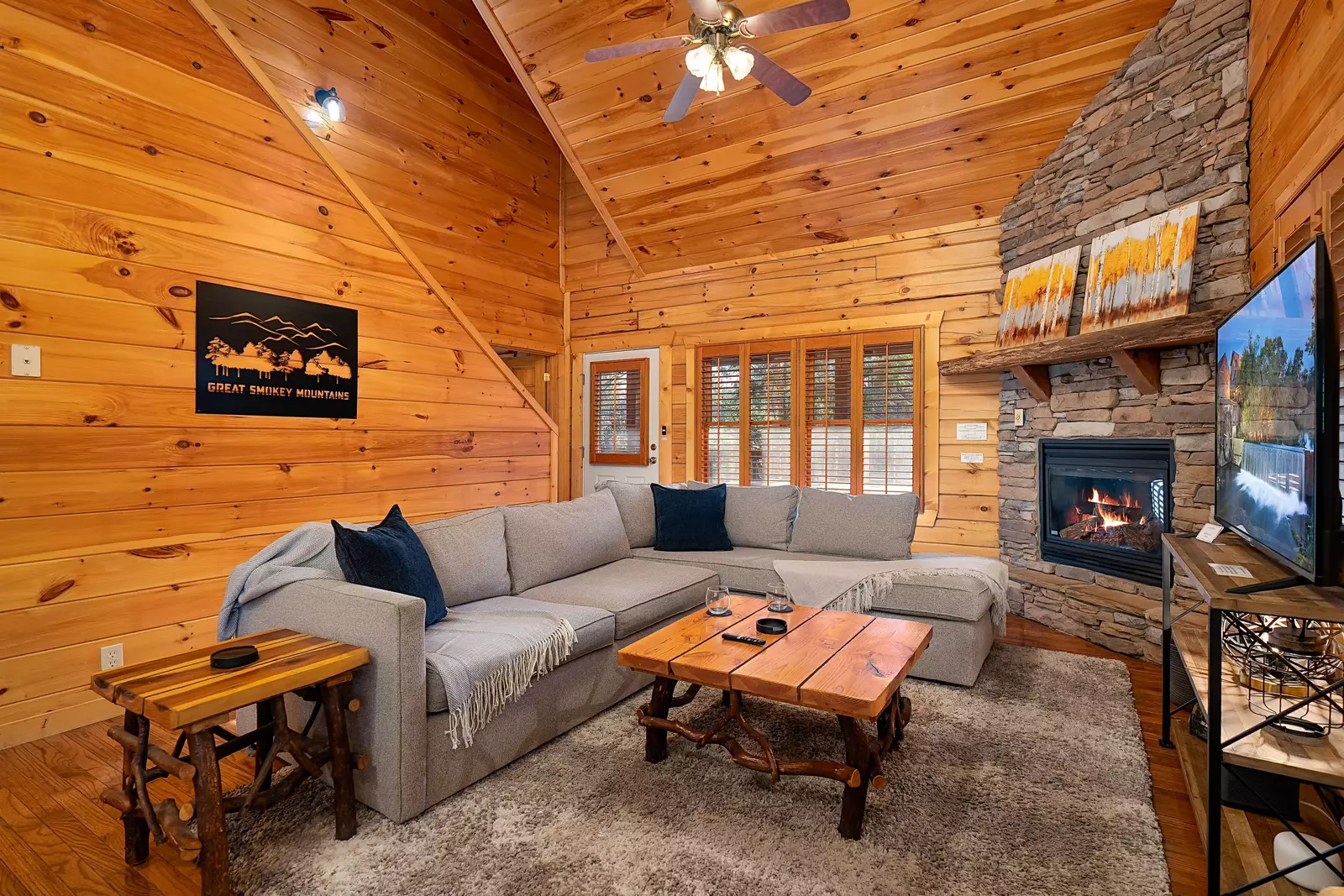 New sectional couch ready for your next movie.