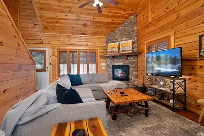Vaulted ceilings, open floorplan.
