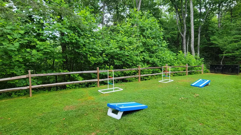 yard with outdoor games