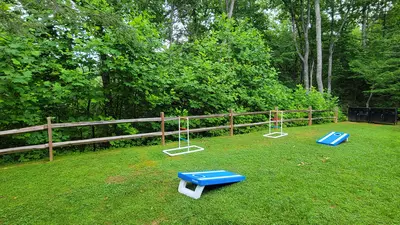 yard with outdoor games
