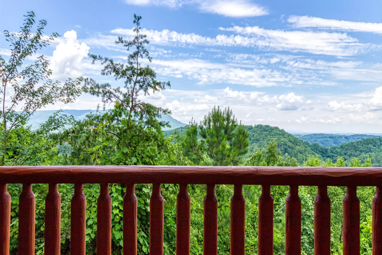Wet and Wild lower level deck with panoramic mountain views