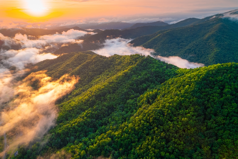smoky mountain sunset