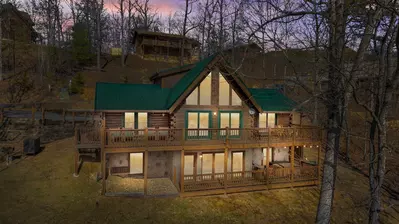 Relax and enjoy the beautiful night views of the mountains and Wears Valley.