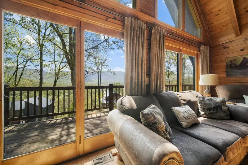 Awesome mountain and family views from the family room and rear deck.
