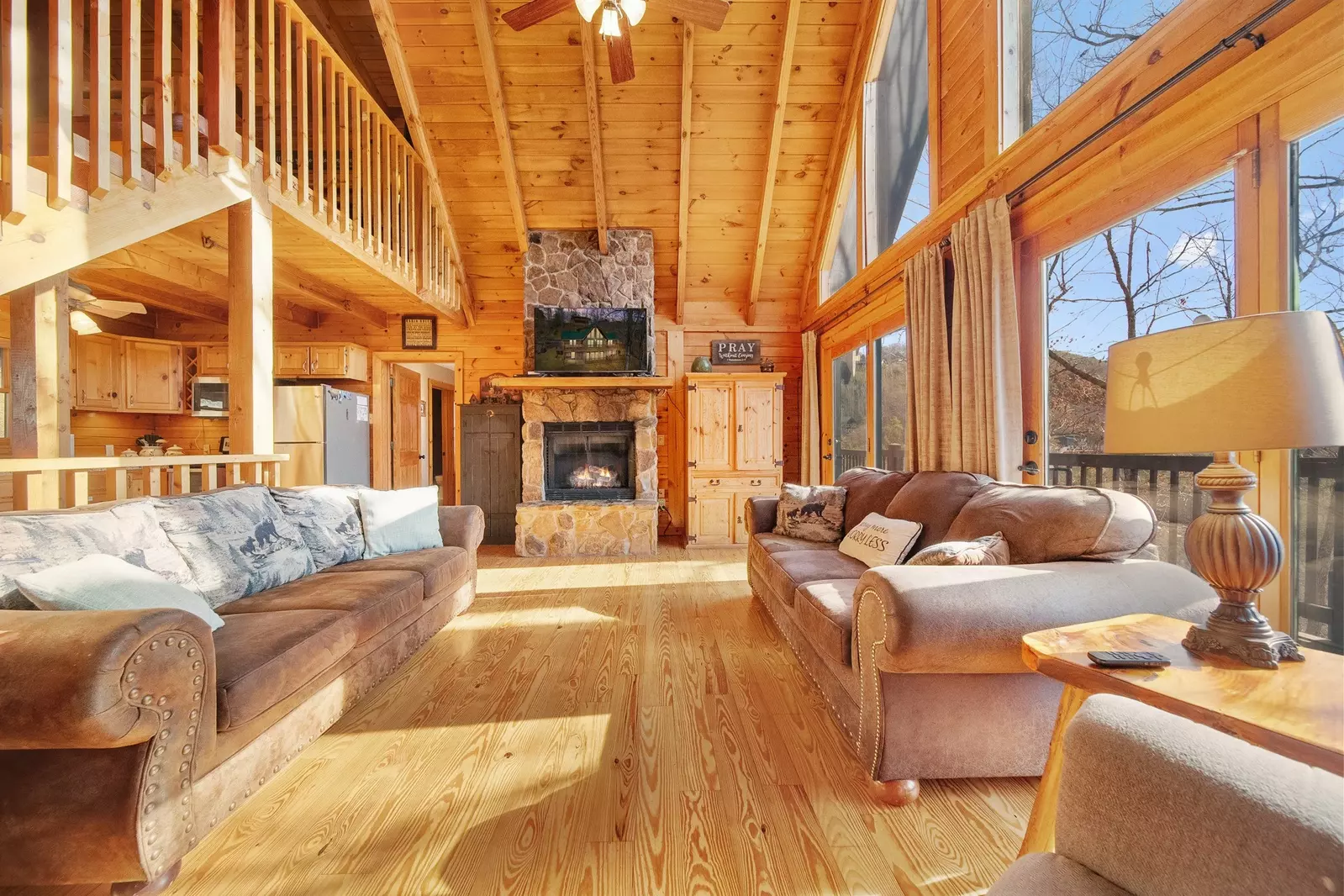 Feel the warm of a gas fireplace while viewing YouTube TV and your favorite apps.