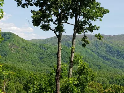 A beautiful mountain view to the northeast from the rear deck.