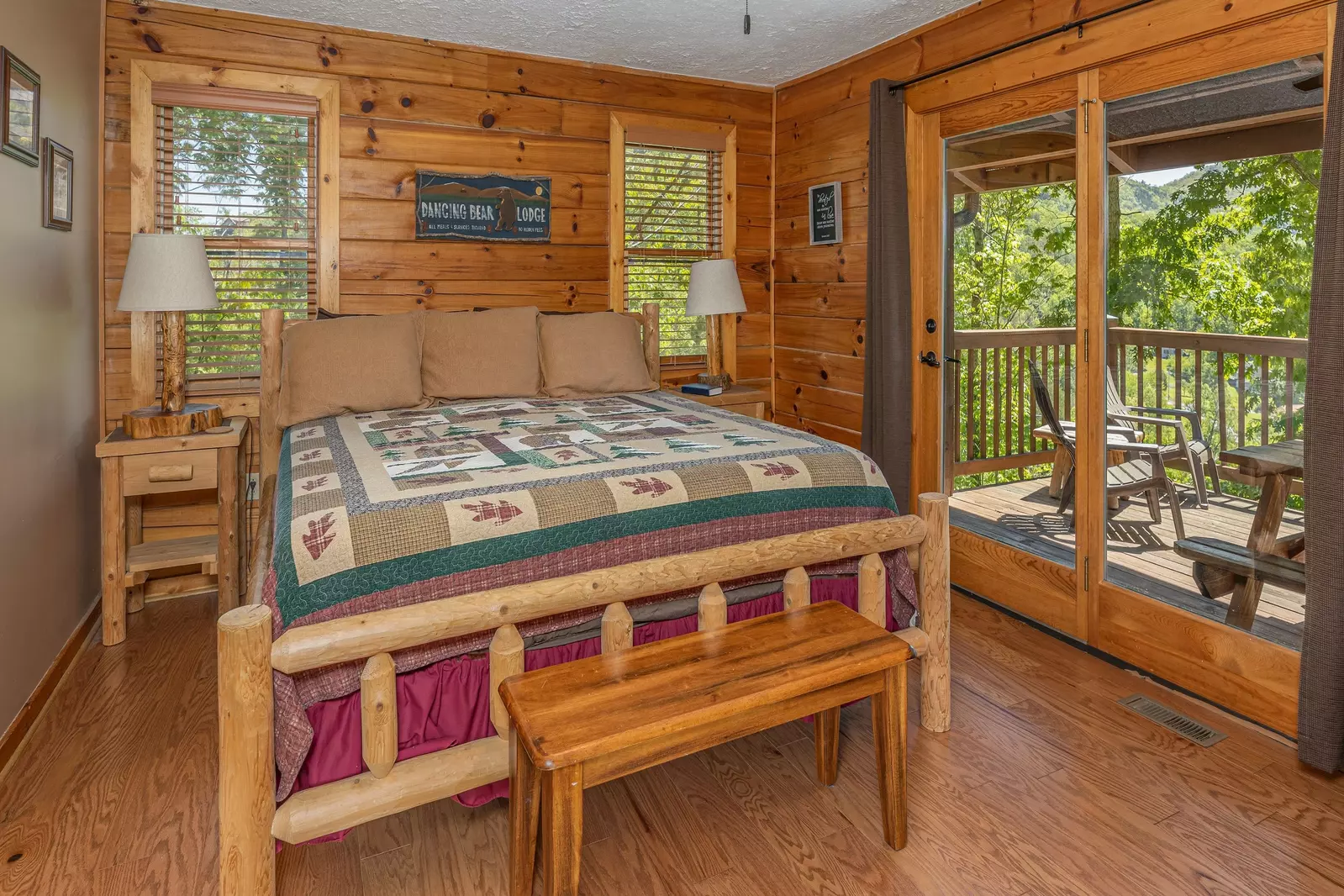 Large king suite with big views and hardwood floors on the left side.