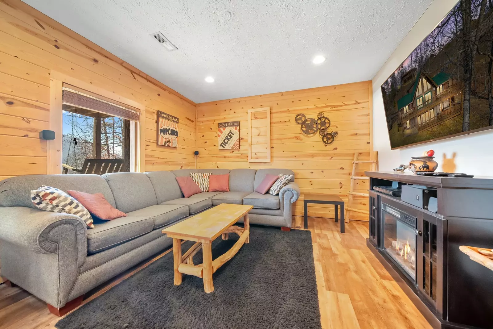 Enjoy viewing your favorite movies, tv shows and sporting events on a 65" HDTV.
