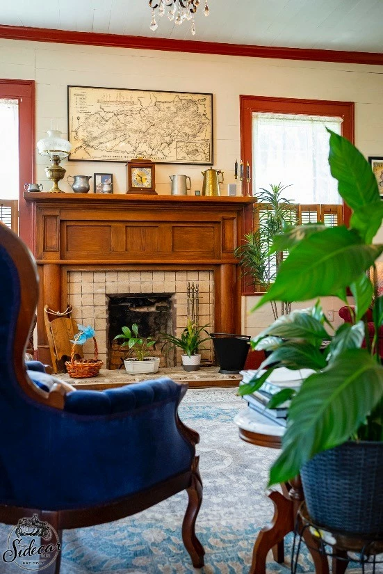 Living room fireplace