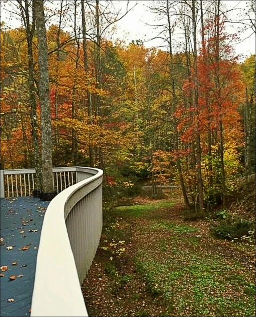Misty Mountain Hop – a 2-bedroom, 2-bath Smoky Mountain cabin in Cobbly Nob Resort with screened-in hot tub, wrap-around decks, wood-burning fireplace, and access to pools, pickleball, and golf.