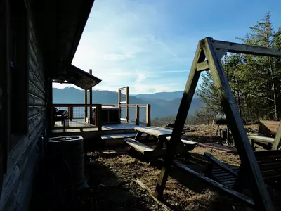 Winter Hot Tub & Grilling Area View