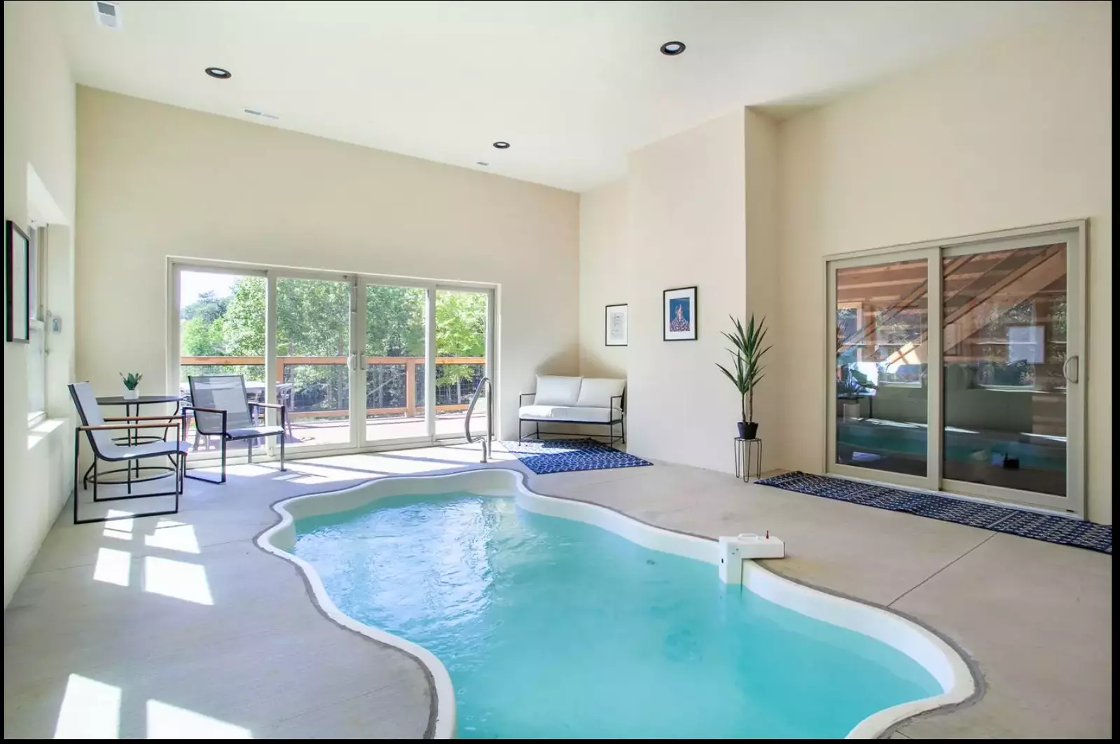 Four foot heated indoor pool!