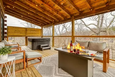 Relax on the private back porch