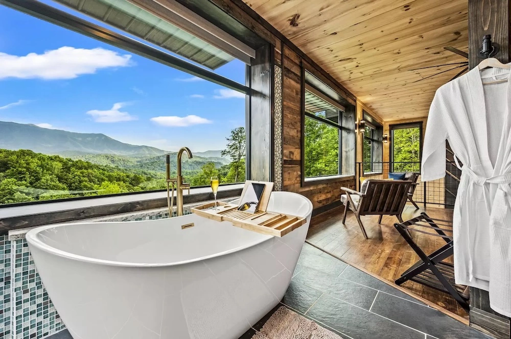 windows to the mountains is the perfect cabin for your honeymoon in the Smoky Mountains