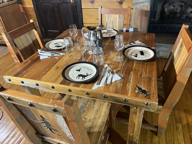 Real wood table set for 4.