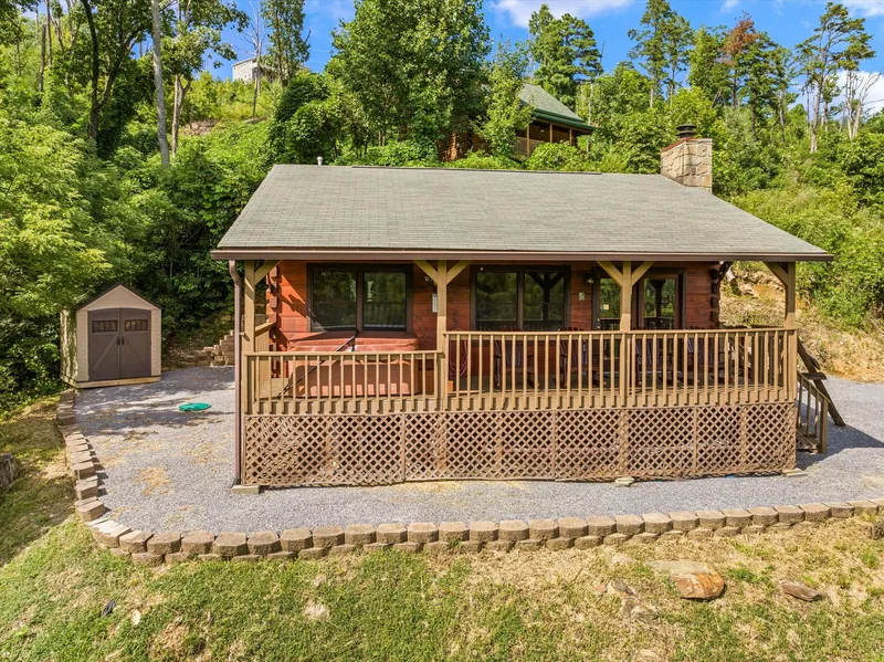 The reverse arial view from a drone.