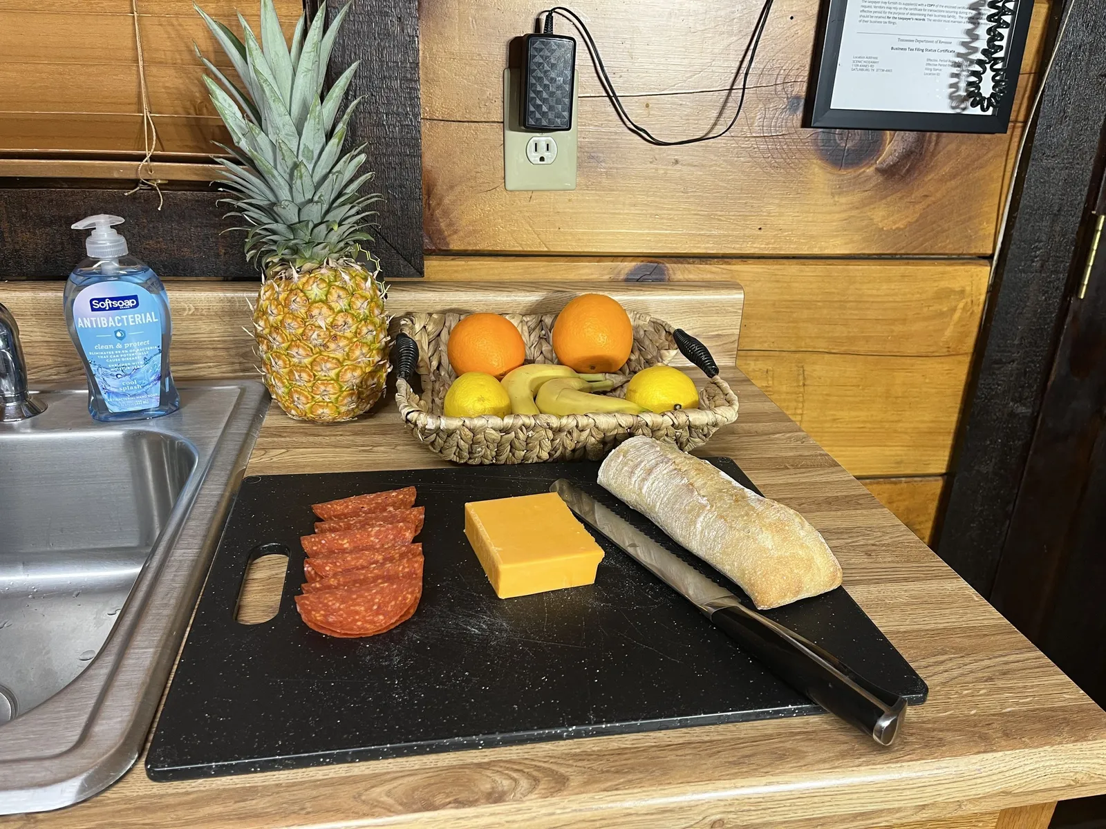 Cutting boards and other utensils for your food prep.