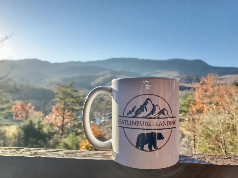 Morning coffee overlooking the mountains at Gatlinburg Landing