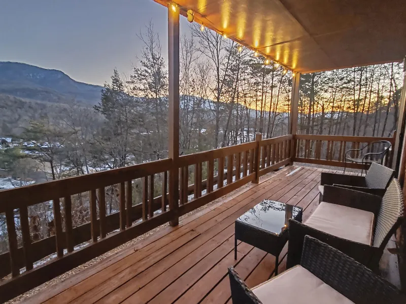 Sunset view from the deck of Gatlinburg Landing