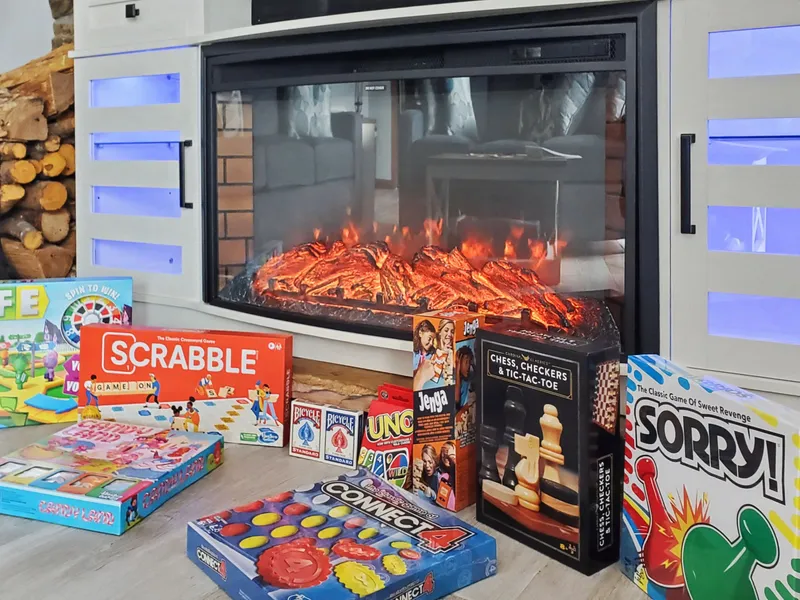 Variety of board games and card games provided