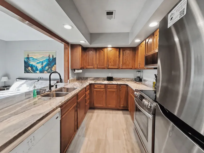 Full featured kitchen with stainless steel appliances at Gatlinburg Landing