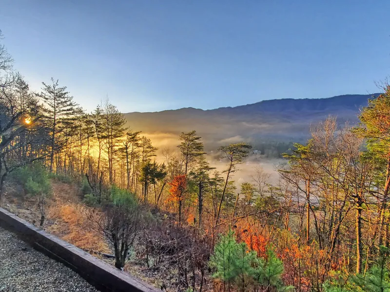 Sunrise picture from the deck of Gatlinburg Landing