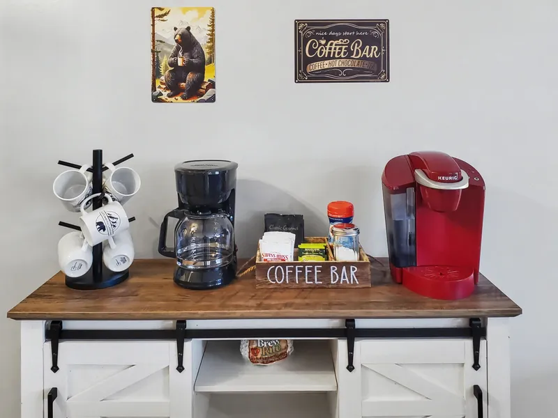 Complimentary coffee and drink bar at Gatlinburg Landing