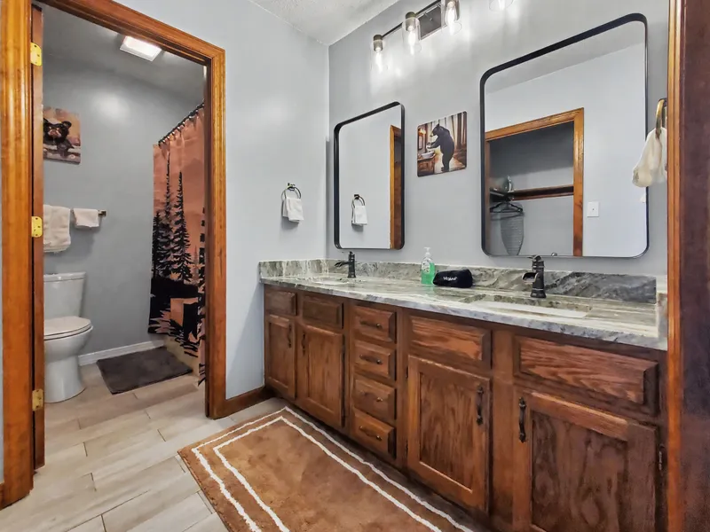 Double vanity sink in the master bathroom
