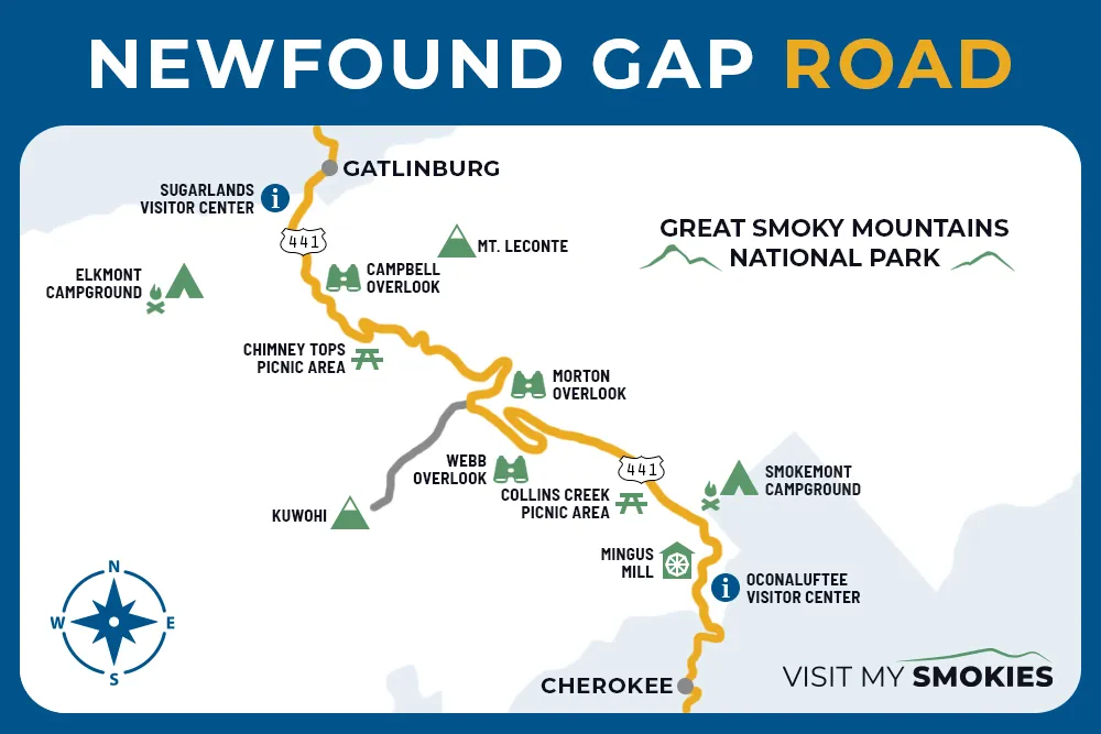 Newfound Gap Road map