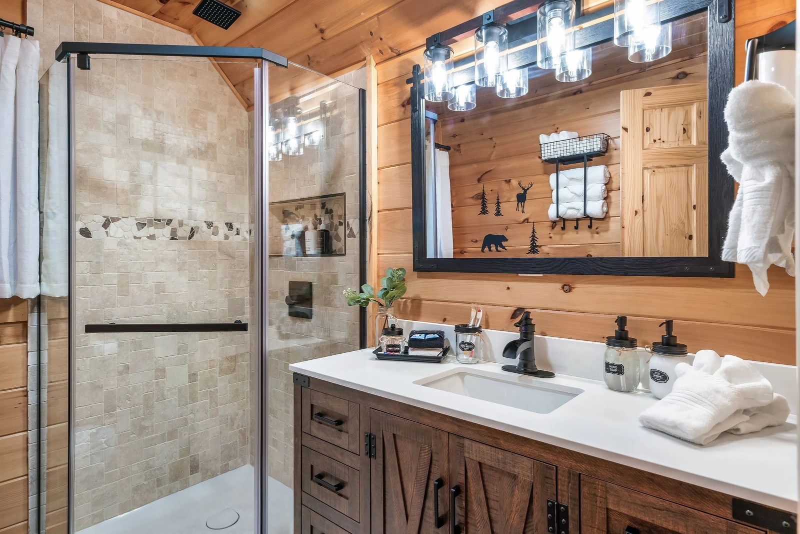 Relax in the jetted tub or refresh in the walk-in shower.