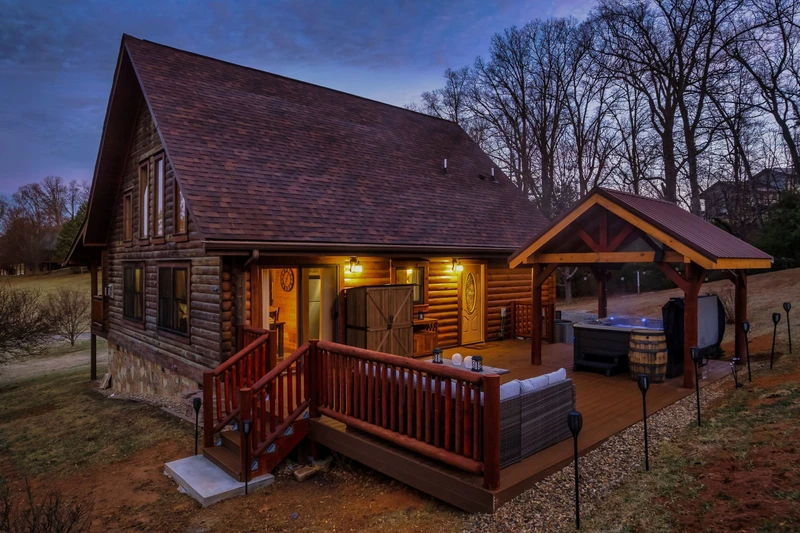 Take in peaceful mountain views right from the deck.