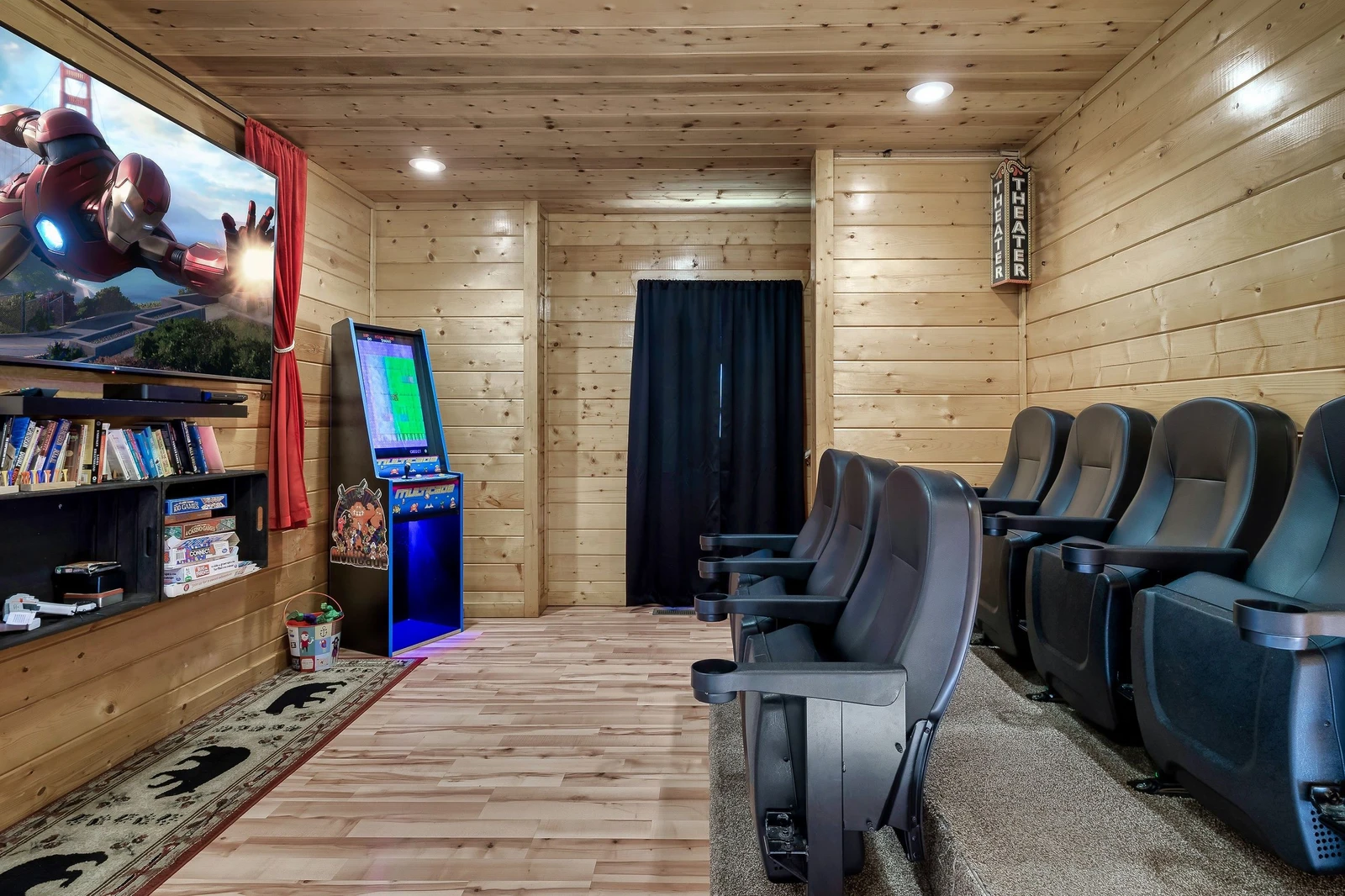 Theater & Arcade in the game room