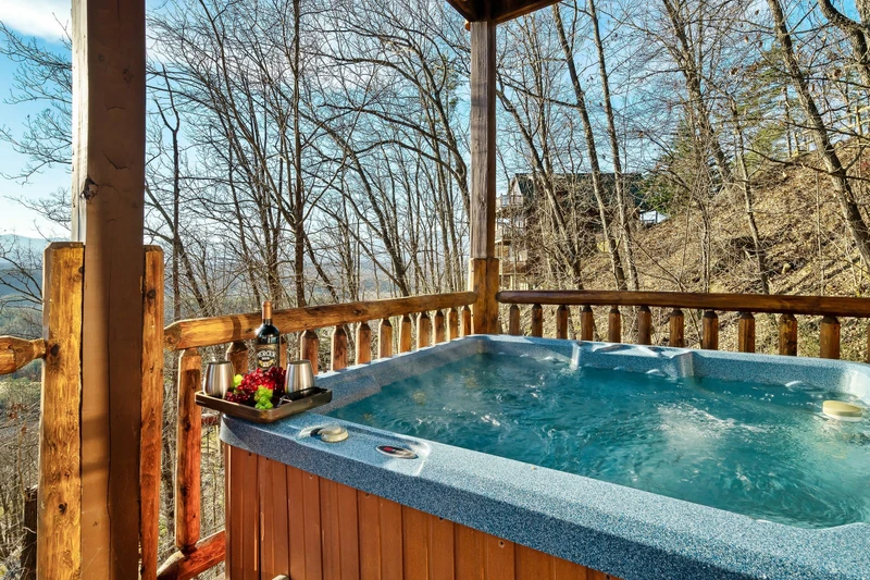 Soothe your sore muscles in the hot tub under the stars