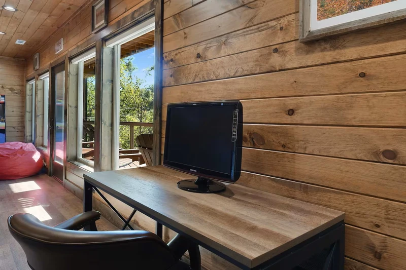 Rec Room Work Desk and Monitor