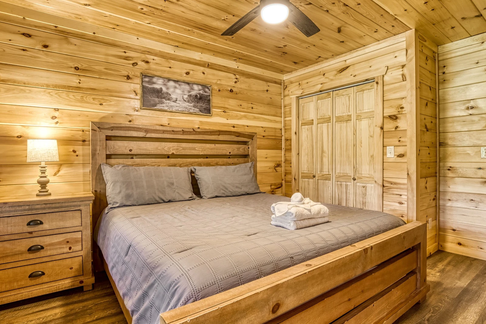 Mountain Memories main level bedroom with king size bed