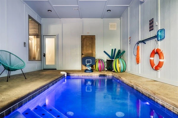 Spacious indoor heated pool perfect for year round enjoyment