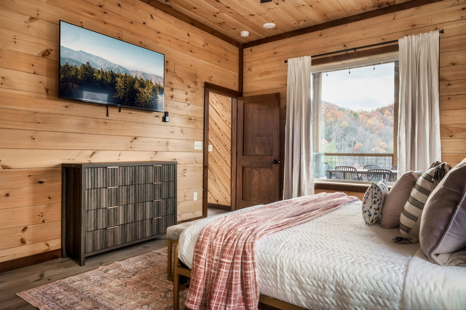 Bedroom 1 (Master BR) with king bed with 58" TV & ensuite bathroom