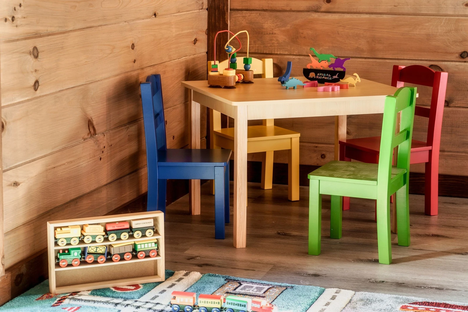 Kids Bunk Room with tent, play table, toys & book shelf