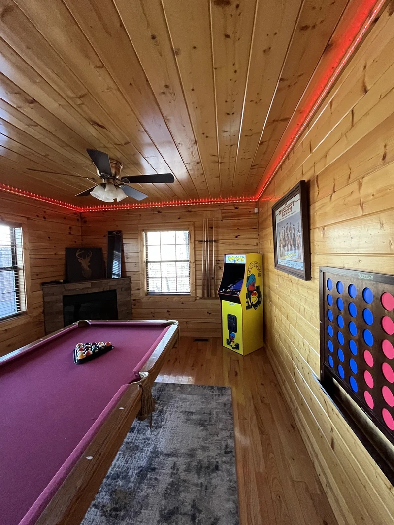 Game room with pool table